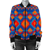 GB-NAT00520 Red & Yellow Geometric Women's Bomber Jacket