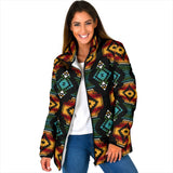 Powwow Storegb nat00321 patterns black red womens padded jacket new