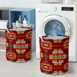 Powwow Store gb nat00402 02 red pattern native laundry basket