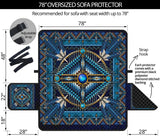 Mandala Blue Native American 78" Oversized Sofa Protector - Powwow Store