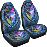 2 Faces Wolves Native American Pride Car Seat Covers - ProudThunderbird