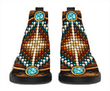 Naumaddic Arts Brown Native American Design Fashion Boots