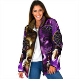 GB-NAT0005  Dreamcatcher Purple Wolf  Women's Padded Jacket