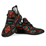 GB-NAT00046-02 Black Native Tribes Pattern Native American Mesh Knit Sneakers