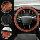 Powwow Store gb nat00331 geometric pattern red steering wheel cover