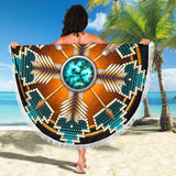 Mandala Blue Native American Design Beach Blanket