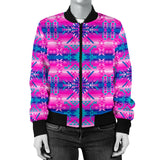 GB-NAT00630 Pink Pattern Native  Women's Bomber Jacket