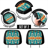 GB-NAT00062-05 Turquoise Tribe Headrests Cover