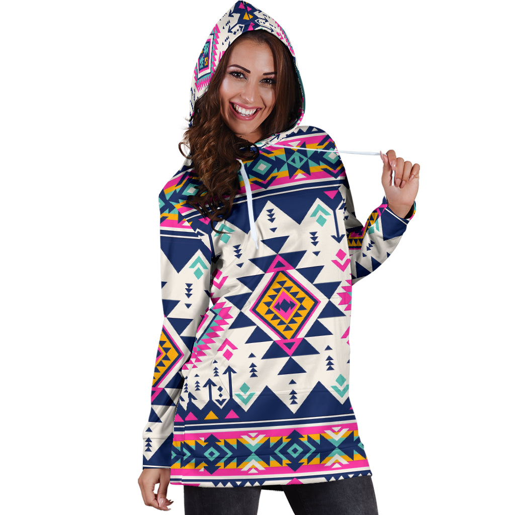 Powwow Store gb nat00316 pink pattern native american hoodie dress