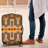 GB-NAT00062-10 Light Brown Tribe Design Native American Luggage Covers