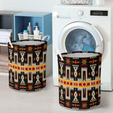 Powwow Store gb nat00062 01 black tribe design laundry basket