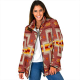 GB-NAT00062-11 Tan Tribe Design Women's Padded Jacket