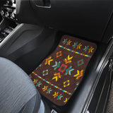 Powwow Store gb nat00600 brown pattern native front and back car mats set of 4