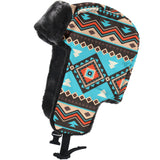 GB-NAT00319 Tribal Line Shapes Ethnic Pattern Trapper Hat