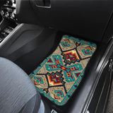 Tribe Blue Pattern Native American Front Car Mats (Set Of 2)