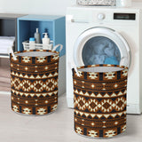 GB-NAT00508 Brown Pattern Native Laundry Basket
