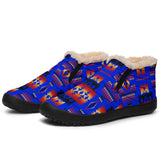 Blue Native Tribes Pattern Native American Winter Sneakers