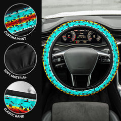 GB-NAT00631 Pattern Blue Native Steering Wheel Cover