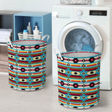 GB-NAT00511 Blue & Red Pattern Native Laundry Basket