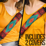 Powwow Store gb nat00611 red geometric pattern seat belt cover