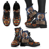 GB-NAT00402-02 Chief Black Pattern Native Leather Boots