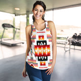 Powwow Store gb nat00075 white tribes pattern native american racerback tank