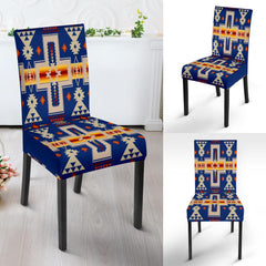 Navy Tribe Design Native American Dining Chair Slip Cover - Powwow Store