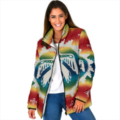 Powwow Storegb nat00077 thunderbird rainbow womens padded jacket
