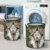 Powwow Storegb nat00639 mandala wolf native laundry basket