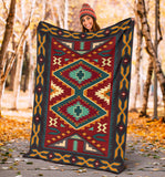GB-NAT00061-BLAN01 Native Red Yellow Pattern Native American Blanket