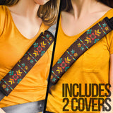 Powwow Store gb nat00600 brown pattern native seat belt cover