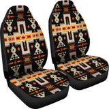 GB-NAT00062-CARS01 Black Tribe Design Native American Car Seat Covers