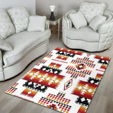 White Native Tribes Pattern Native American Area Rug - Powwow Store