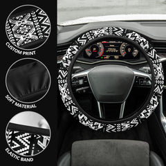 GB-NAT00441 Black Pattern Steering Wheel Cover