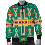 Powwow Store gb nat00062 08 green tribe design native mens bomber jacket