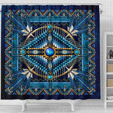 Mandala Blue Native American Shower Curtain
