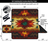 Southwest Brown Symbol Native American 78" Oversized Sofa Protector - Powwow Store