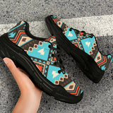 GB-NAT00319 Line Shapes Ethnic Pattern Chunky Sneakers