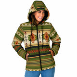 GB-NAT00559-03 Green Native Women's Padded Hooded Jacket