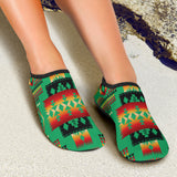 GB-NAT00046-05 Green Tribe Pattern Native American Aqua Shoes