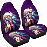 GB-NAT00483 Girl With Feather Headdress Car Seat Covers