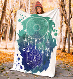 Powwow Store gb nat00376 blue green dream catcher blanket