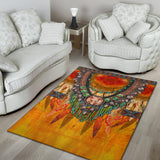 GB-NAT00562 Wolf Necklace Pattern Area Rug