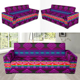GB-NAT00680 Pattern Purple Native 90" Sofa Slip Cover
