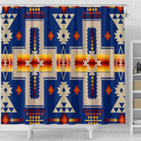 Navy Native Tribes Pattern Native American Shower Curtain