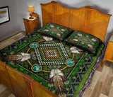 Mandala Green Design Native American Quilt Bed Set