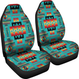 GB-NAT00046-01 Blue Native Tribes Pattern Native American Car Seat Covers
