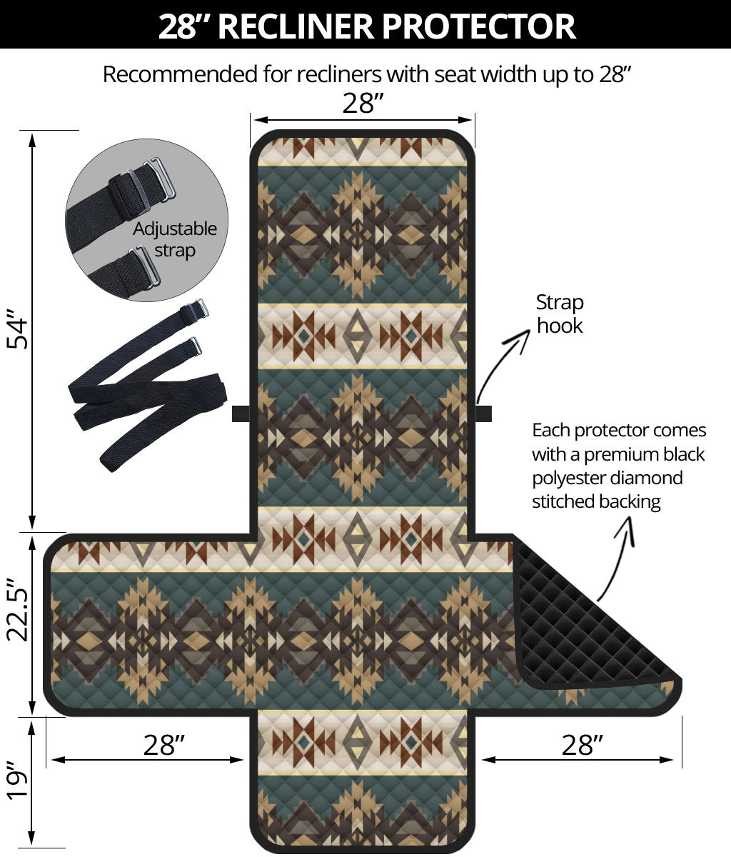 Powwow Storegb nat00609 navajo geometric seamless 28 recliner sofa protector