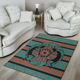 Kokopelli Myth Blue  Native American Rug Area no link