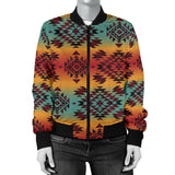 Powwow Storegb nat00541 blue orange womens bomber jacket